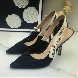 J’Adior Dior Black Slingback Heels